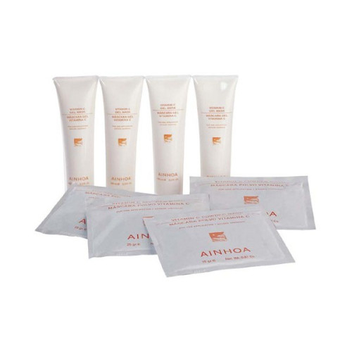 Ainhoa Vitamin C Plastic Mask 4 pieces and 100ml — Maskid Ainhoa Vitamin C Plastic Mask 4 pieces and 100ml — Maskid