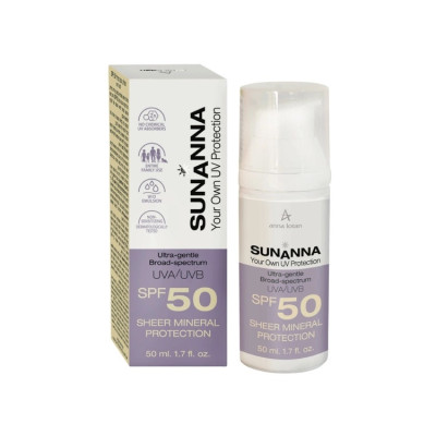 Anna Lotan SunAnna Sheer Mineral Protection UVA/AVB SPF50 (50ml) — Обличчя Anna Lotan SunAnna Sheer Mineral Protection UVA/AVB SPF50 (50ml) — Обличчя
