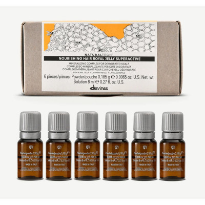 Davines NaturalTech Nourishing Hair Royal Jelly Superactive Mineralizing Scalp Treatment 6x8 ml — Процедури та догляд Davines NaturalTech Nourishing Hair Royal Jelly Superactive Mineralizing Scalp Treatment 6x8 ml — Процедури та догляд