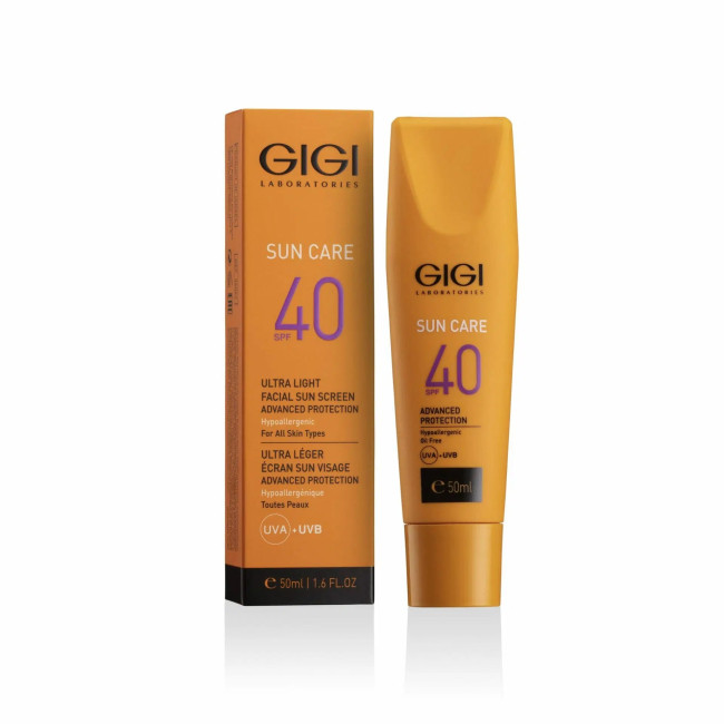 GiGi Sun Care Ultra Light Facial Sun Screen Advanced Protection SPF50 UVA/UVB For all skin types 50ml — Pelle disidratata GiGi Sun Care Ultra Light Facial Sun Screen Advanced Protection SPF50 UVA/UVB For all skin types 50ml — Pelle disidratata