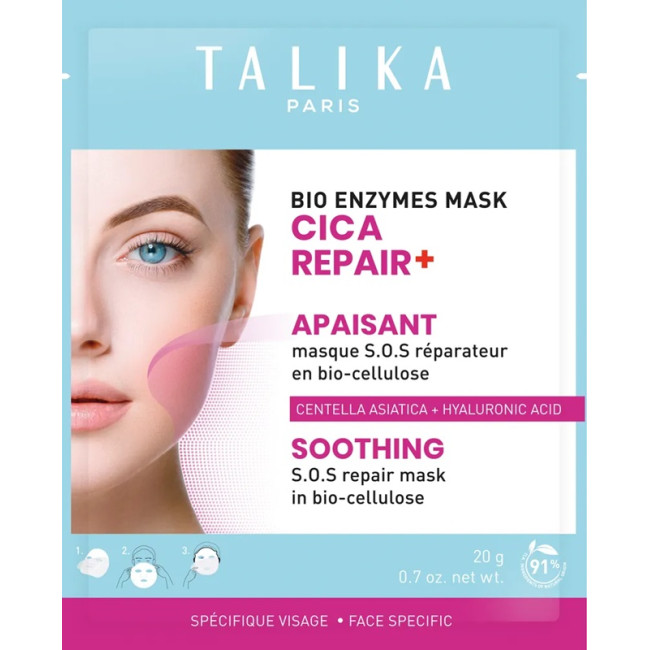 Talika Bio Enzymes Mask CICA REPAIR+ Soothing SOS Repair Mask In Bio-Cellulose — Маски Talika Bio Enzymes Mask CICA REPAIR+ Soothing SOS Repair Mask In Bio-Cellulose — Маски