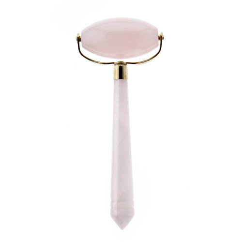White Lotus Luxurious Large Rose Quartz Roller — Anti-età